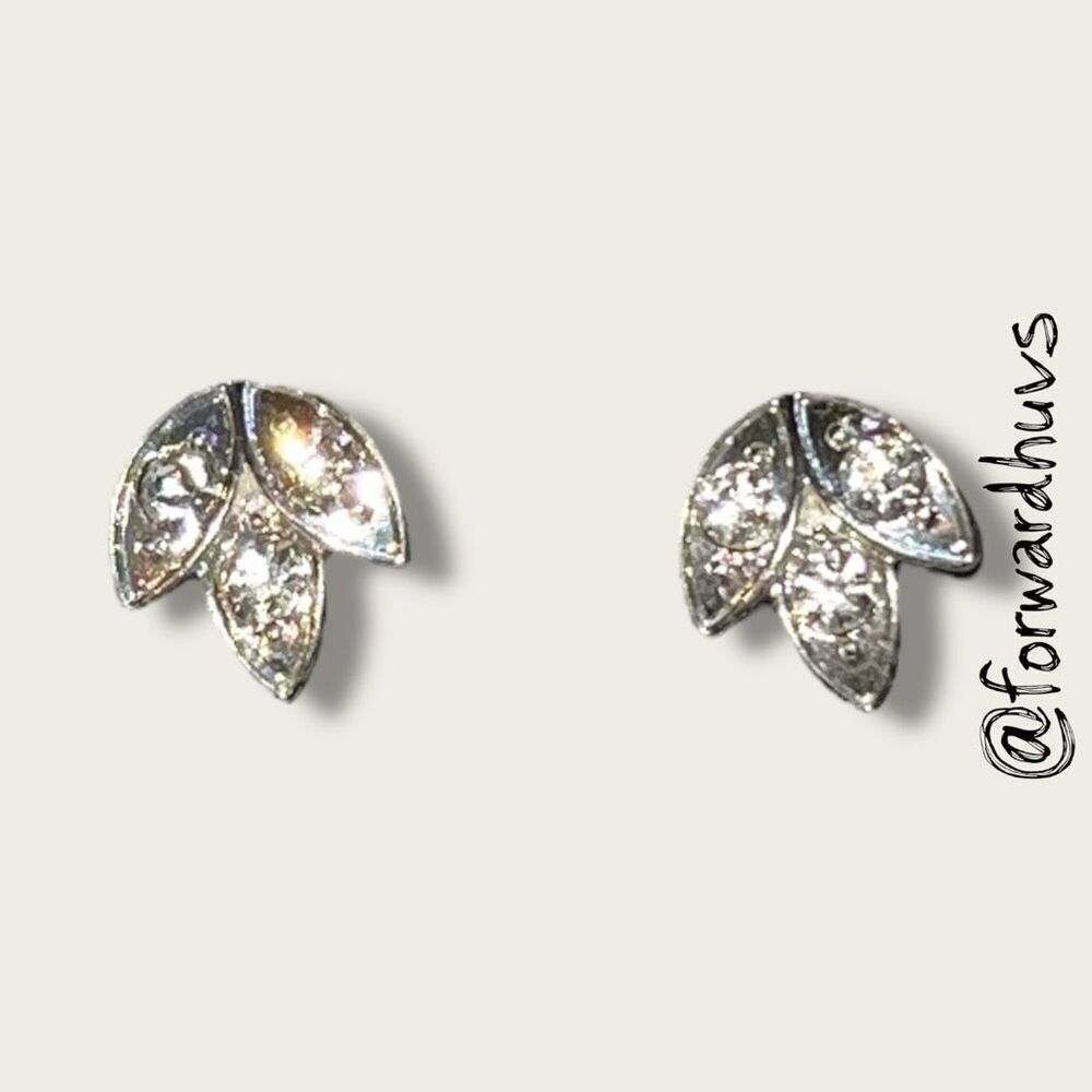 Bundle Sale 3 for $15 | Silver Tone Rhinestone Stud Earrings – 1/2”